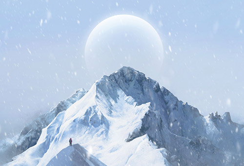 digital illustration, mountain climbing