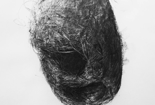 Bird Nest No.7 - nature inspired art, charcoal drawing art, Singapore art