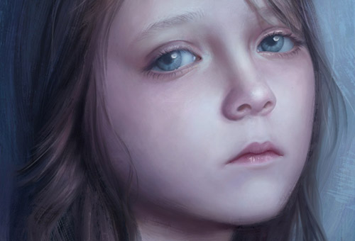 digital portrait painting of a girl
