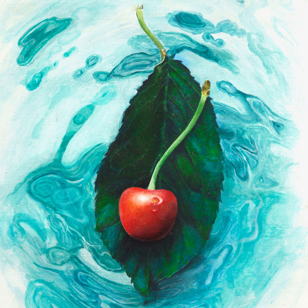Acrylic painting of a cherry